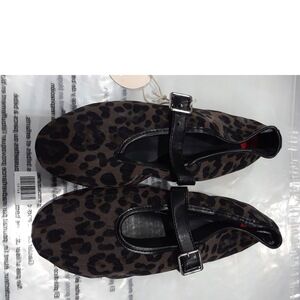 Camila Coelho Mesh Flats with Leopard Detail Black Brown 6